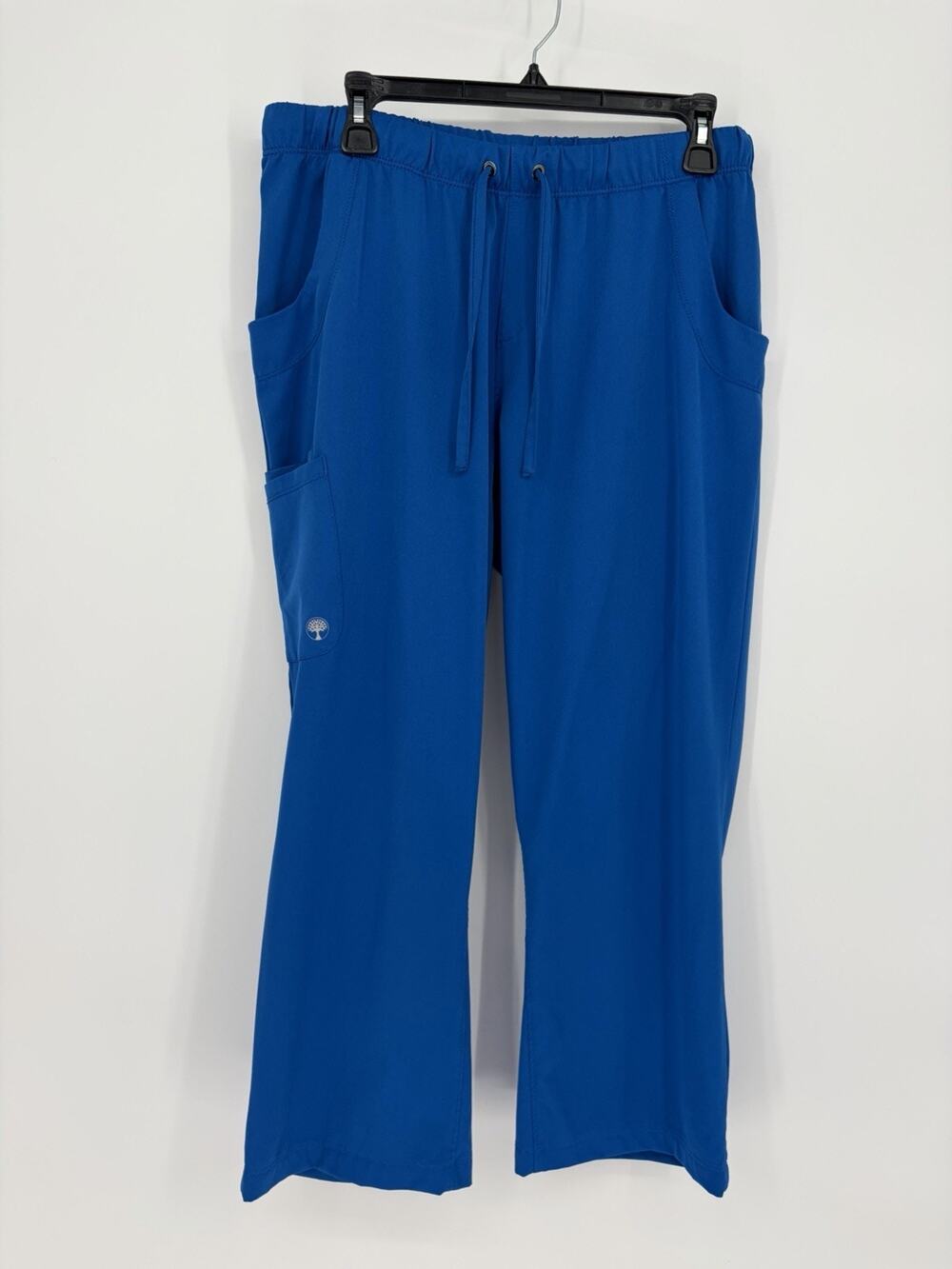 HH Works Healing Hands Scrub Pants L Petite Royal Blue Drawstring Cargo Nurse